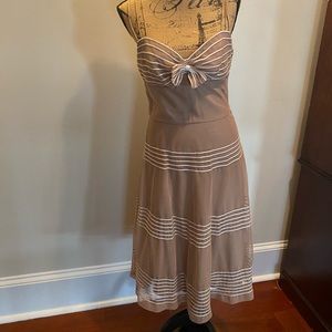 Betsey Johnson taupe dress with white trim